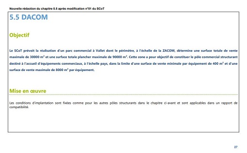 Modification du SCoT soumise à l'enquête publique de 2019